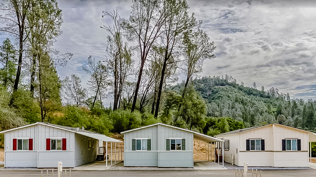 Three manufactured homes in Mountain Gate manufactured home community in Redding, CA